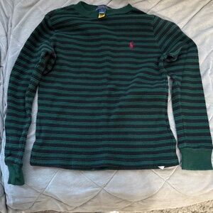 Ralph Lauren Black and Green Striped Pullover
